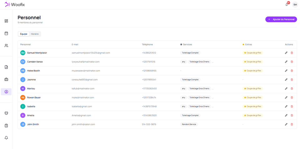 👥 Personnel & Horaires — Tutoriel complet